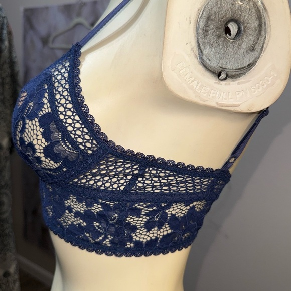 ELSE Petunia Longline Underwire Triangle Bra midnight navy size 32C - Picture 5 of 8